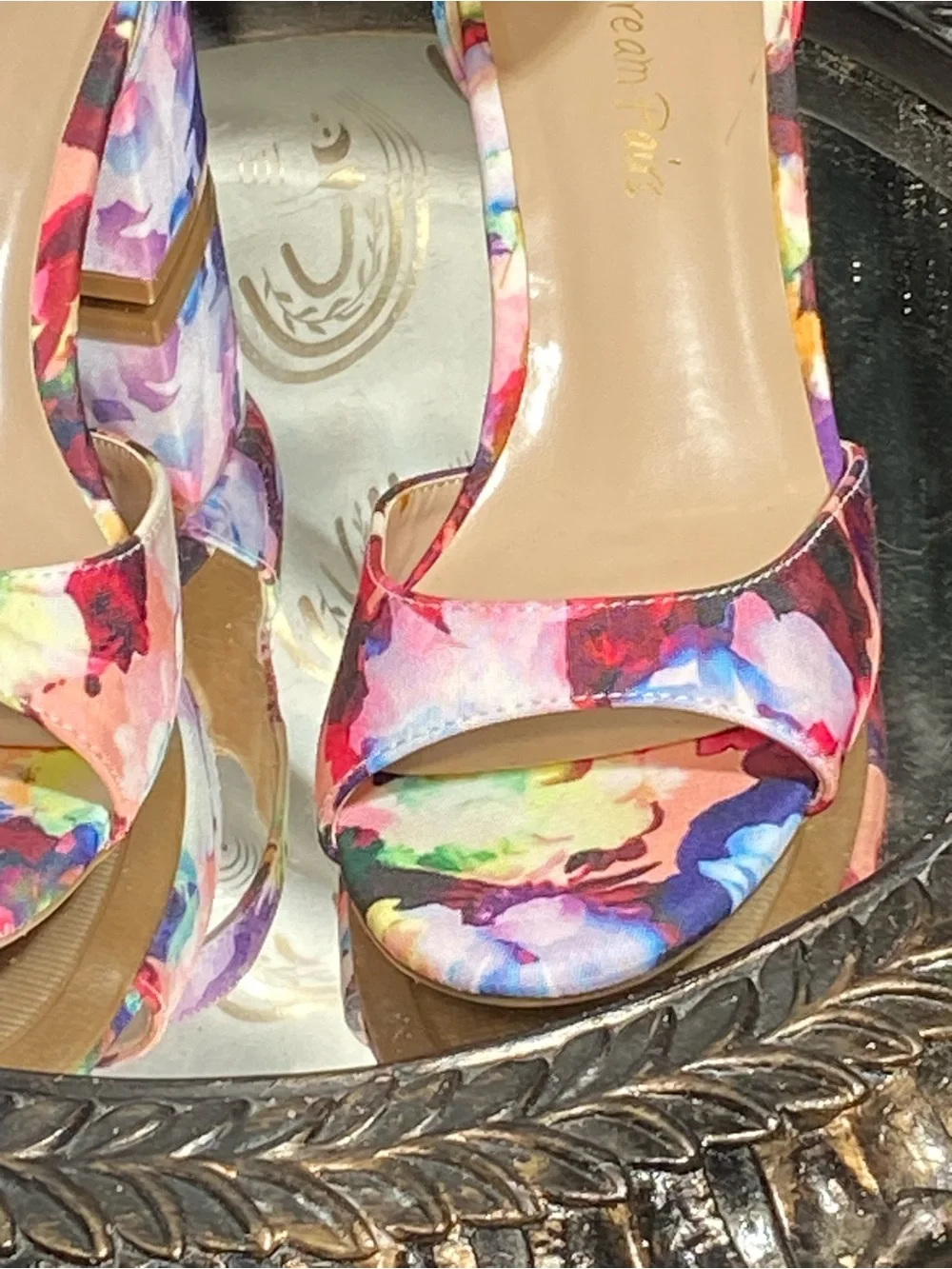 Dream Pairs Multicolor Floral Block Heel Sandals - Pink Purple Accents